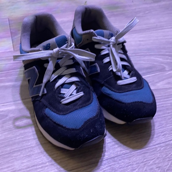 Navy Blue Turquoise Suede 574 Mens 